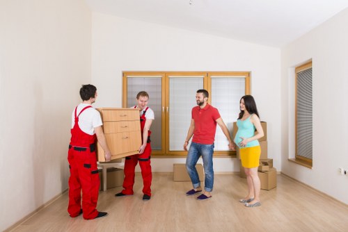 Packed boxes and furniture prepared for small removals service